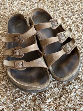 Birkenstock Brown Triple-Strap Sandals